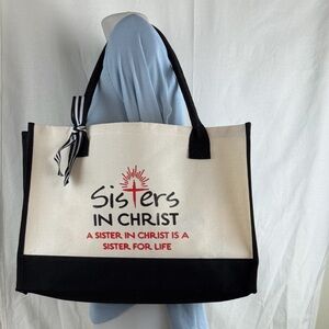 Tote Bag Sisters in Christ - Black and Cream
